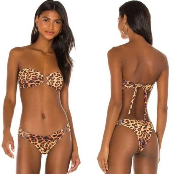 Joues de Sable NEW Bikini Set Hanna Leopard Animal Print Swim Suit Bathing Small - Picture 1 of 9